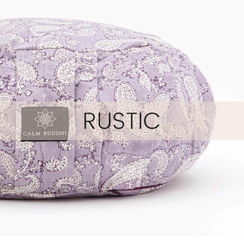 Round Meditation Cushion ~ Rustic Ananda Paisley