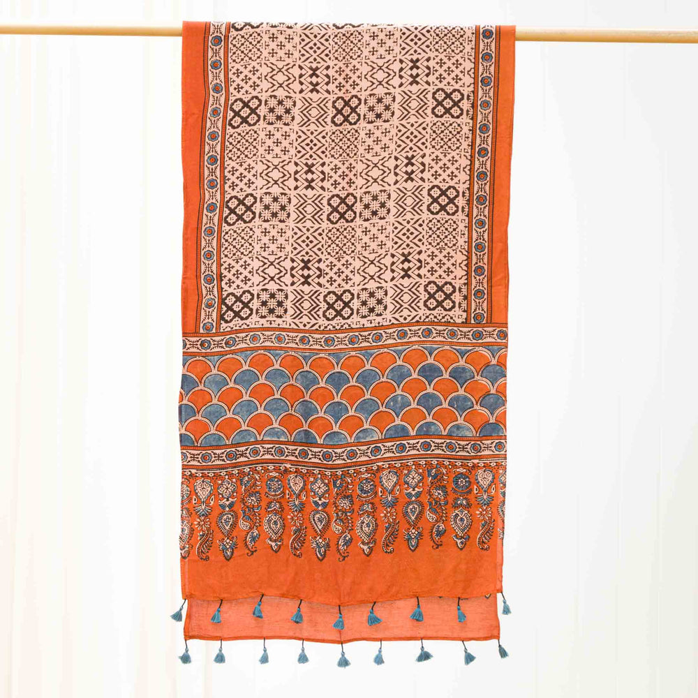 
                  
                    Rusty Ajrakh Natural Dye Scarf
                  
                