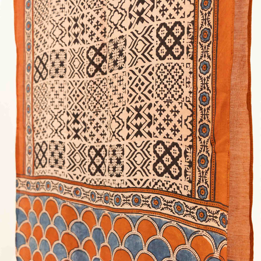 
                  
                    Rusty Ajrakh Natural Dye Scarf
                  
                