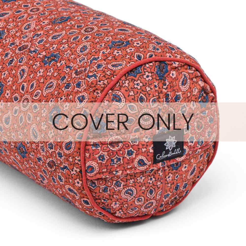 Rusty Ajrakh - Round Yoga Bolster COVER ONLY