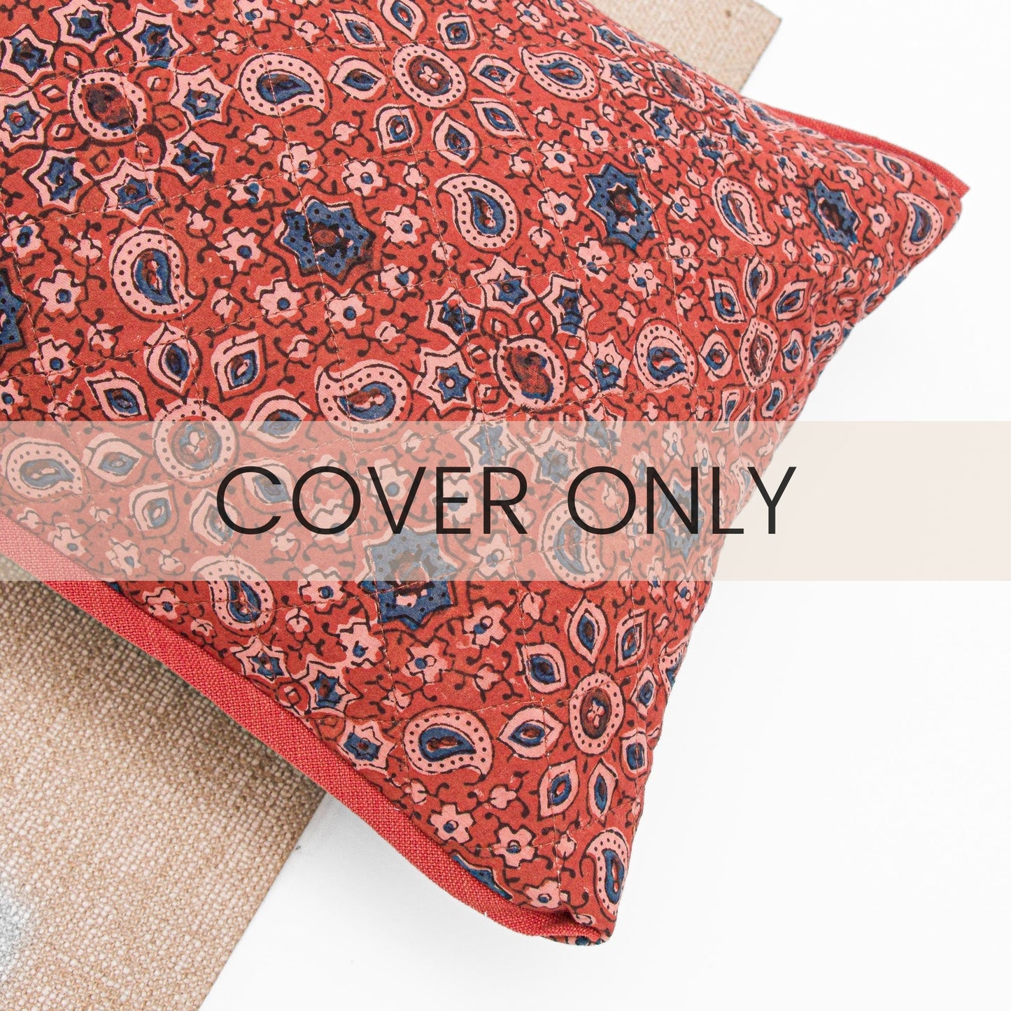 Rusty Arjakh - Yoga Pillow Block Printed, Yoga Pillows -xo