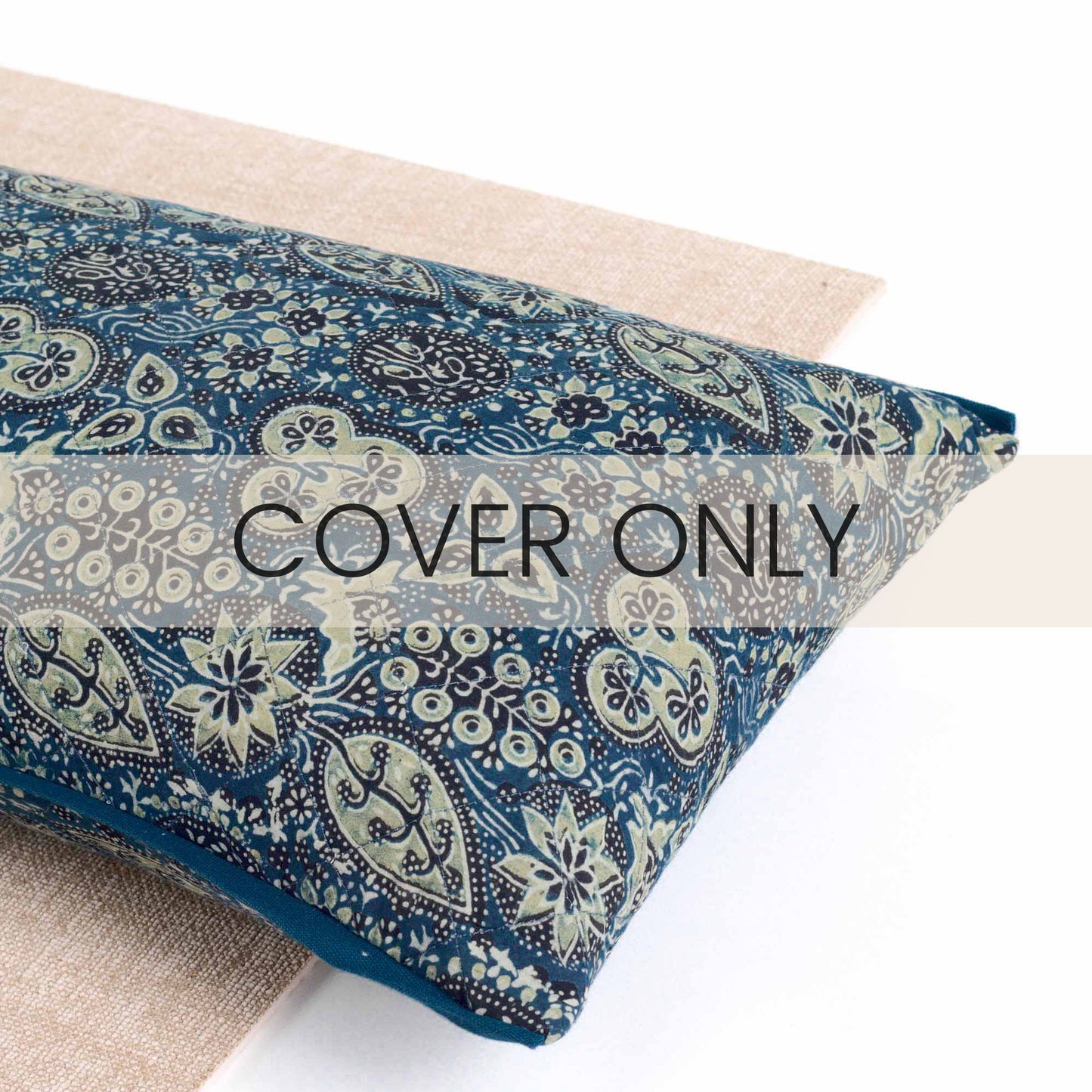Arjakh Fig Leaf - Yoga Pillow Block Printed, Yoga Pillows -xo