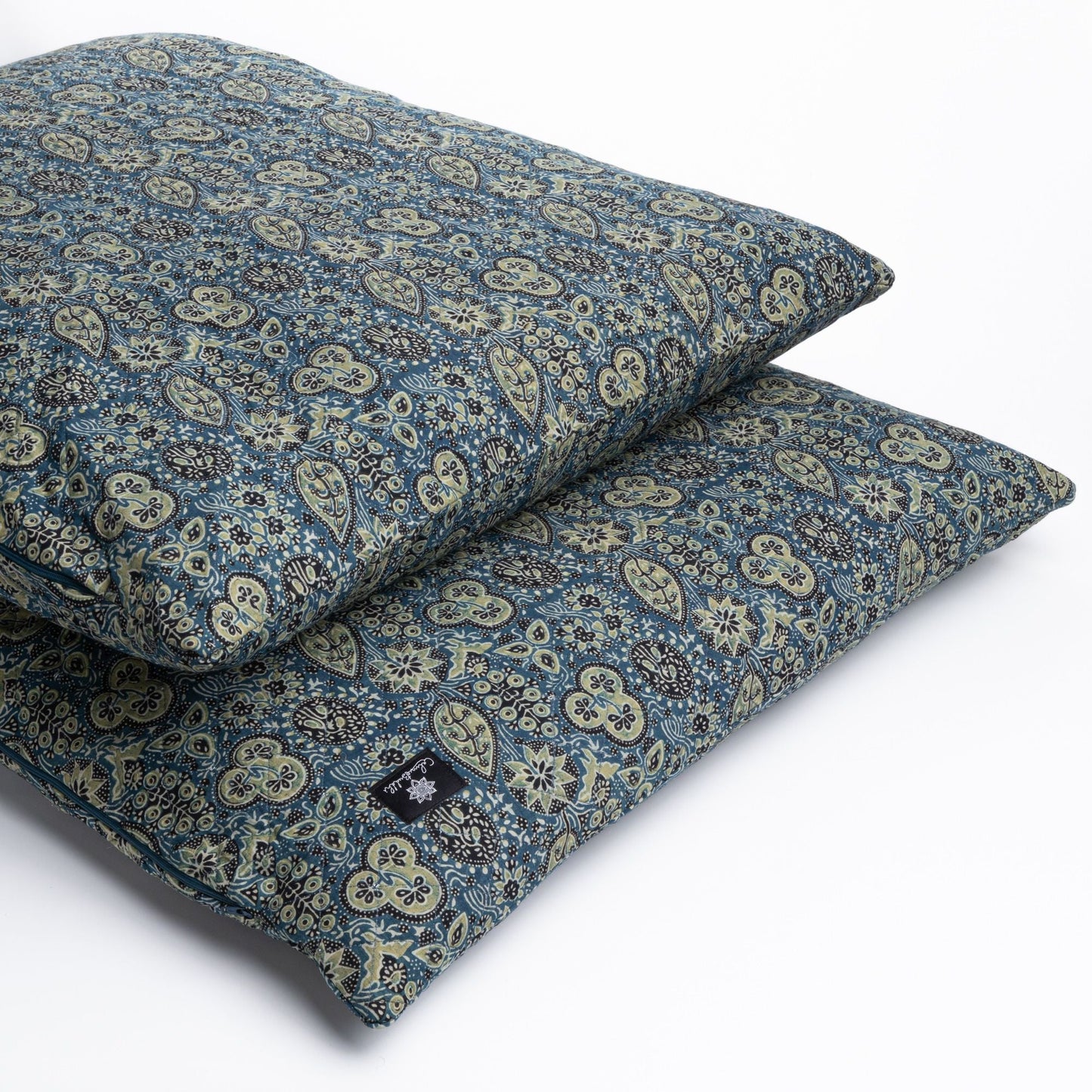 Ajrakh Fig - Yoga Nidra and Meditation Futon-Block Printed, Futons-xo