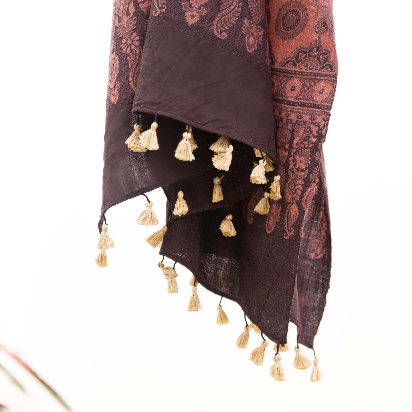 
                  
                    Ajrakh Purple Eve ~ Wool Natural Dye shawl Gifts, Scarves -xo
                  
                