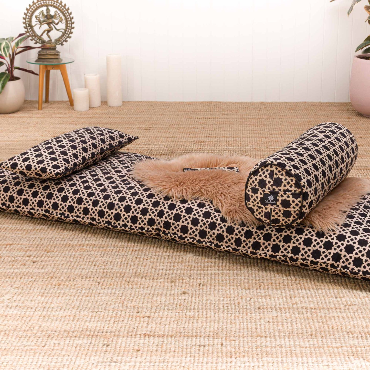 Akasha- Yoga Nidra and Meditation Comfort Bundle Block Printed, futonbundle, Quilted -xo