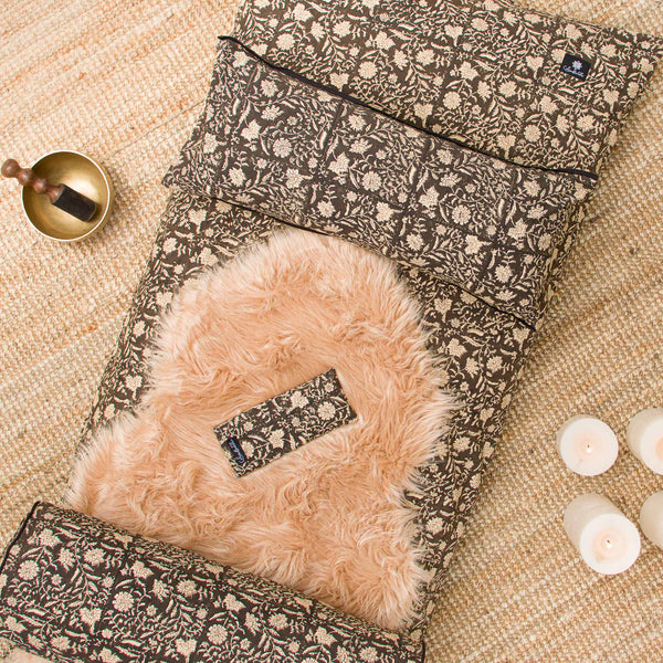 Bhumi Garden Yoga Nidra and Meditation Comfort Bundle Block Printed, futonbundle, karna -xo