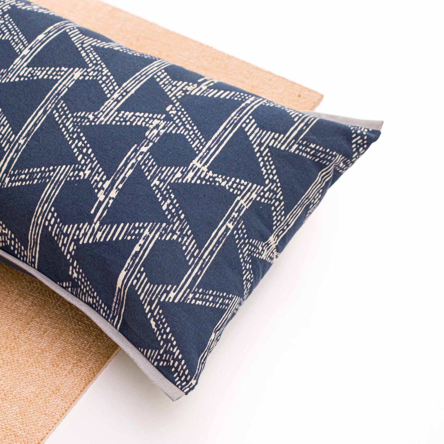 Deep sea blue yoga pillow Block Printed, Karna, Yoga Pillows -xo