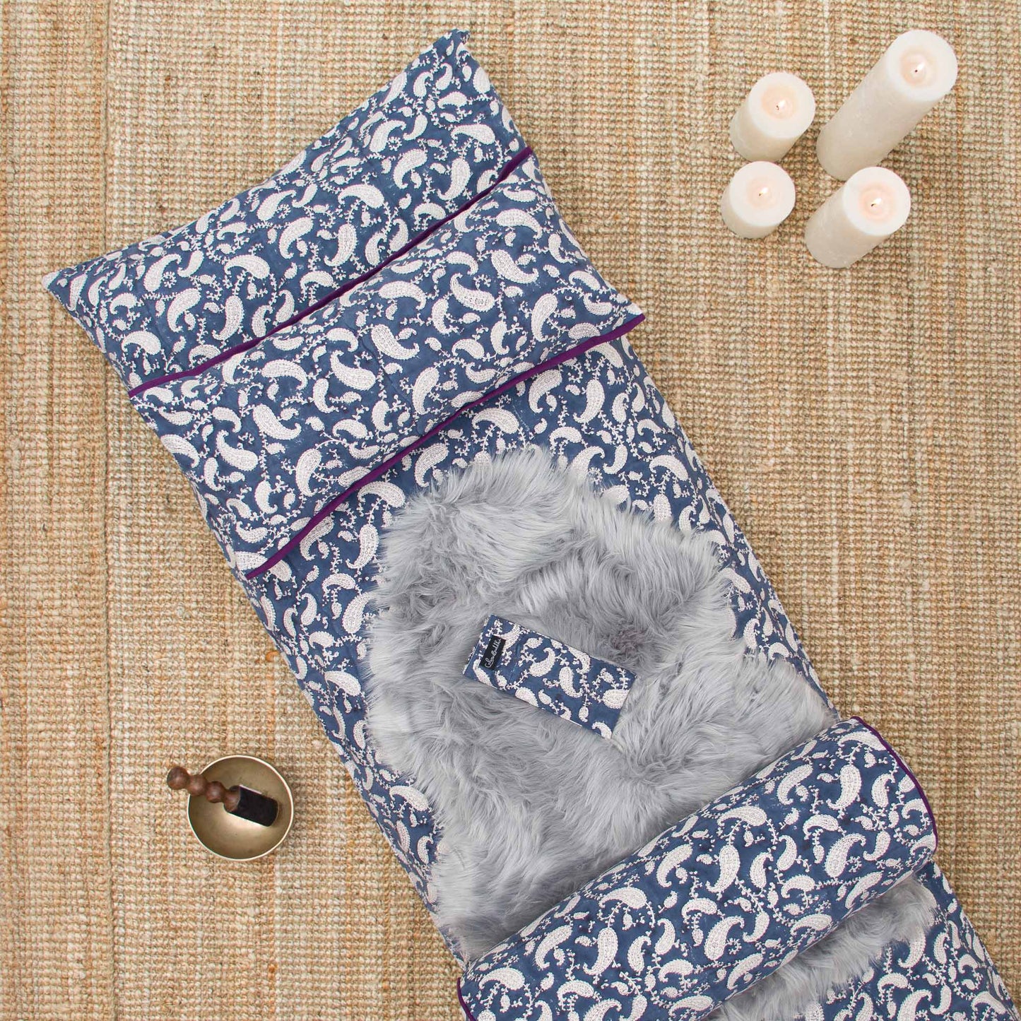 Eve Paisley Yoga Nidra and Meditation Comfort Bundle Block Printed, futonbundle, karna -xo