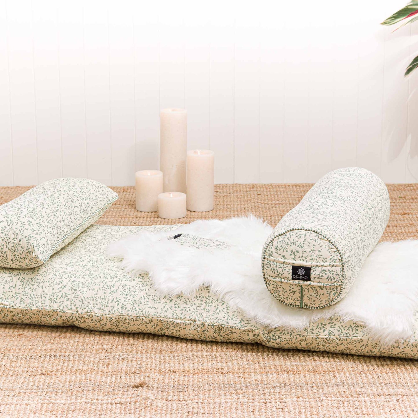 Holly Sage Yoga Nidra and Meditation Comfort Bundle Block Printed, futonbundle, Quilted -xo