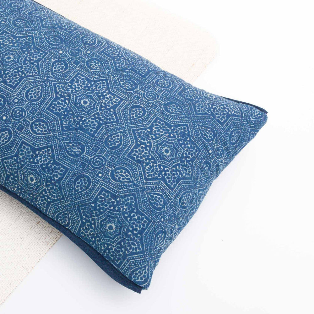 Indigo Star (Water) - Yoga Pillow Block Printed, Yoga Pillows -xo