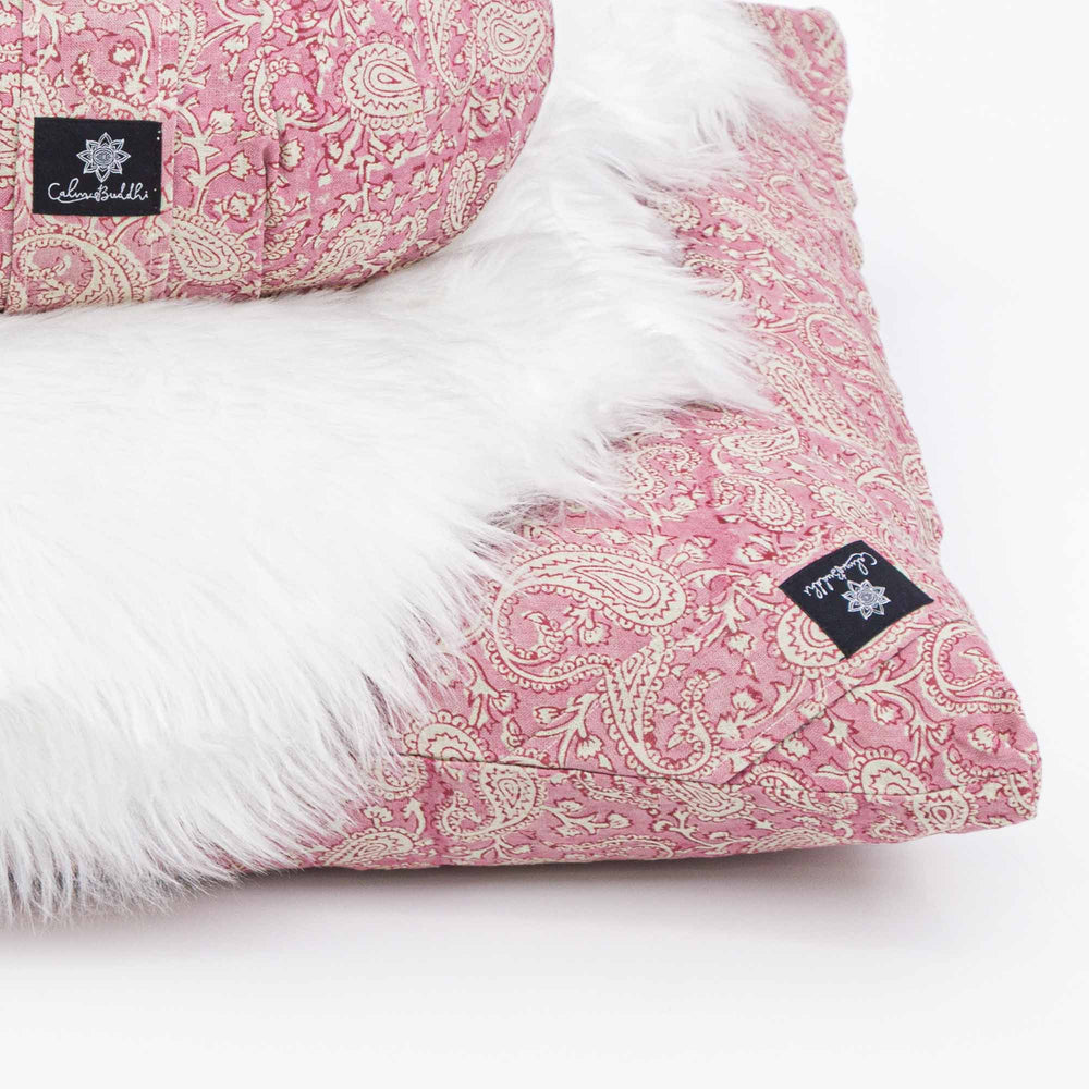 Linen Paisley Pink - Meditation comfort bundle Block Printed, Last Chance!, Last Chancemedcombundle -xo