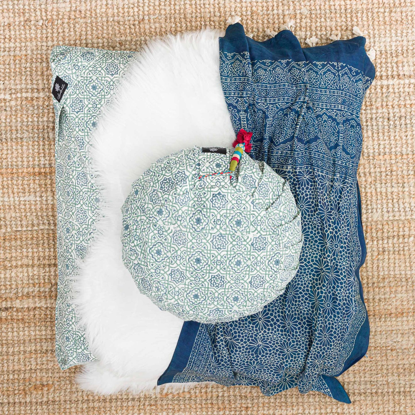 Moroccan Dreams - Meditation comfort bundle Block Printed, karna, zafuzab-set -xo