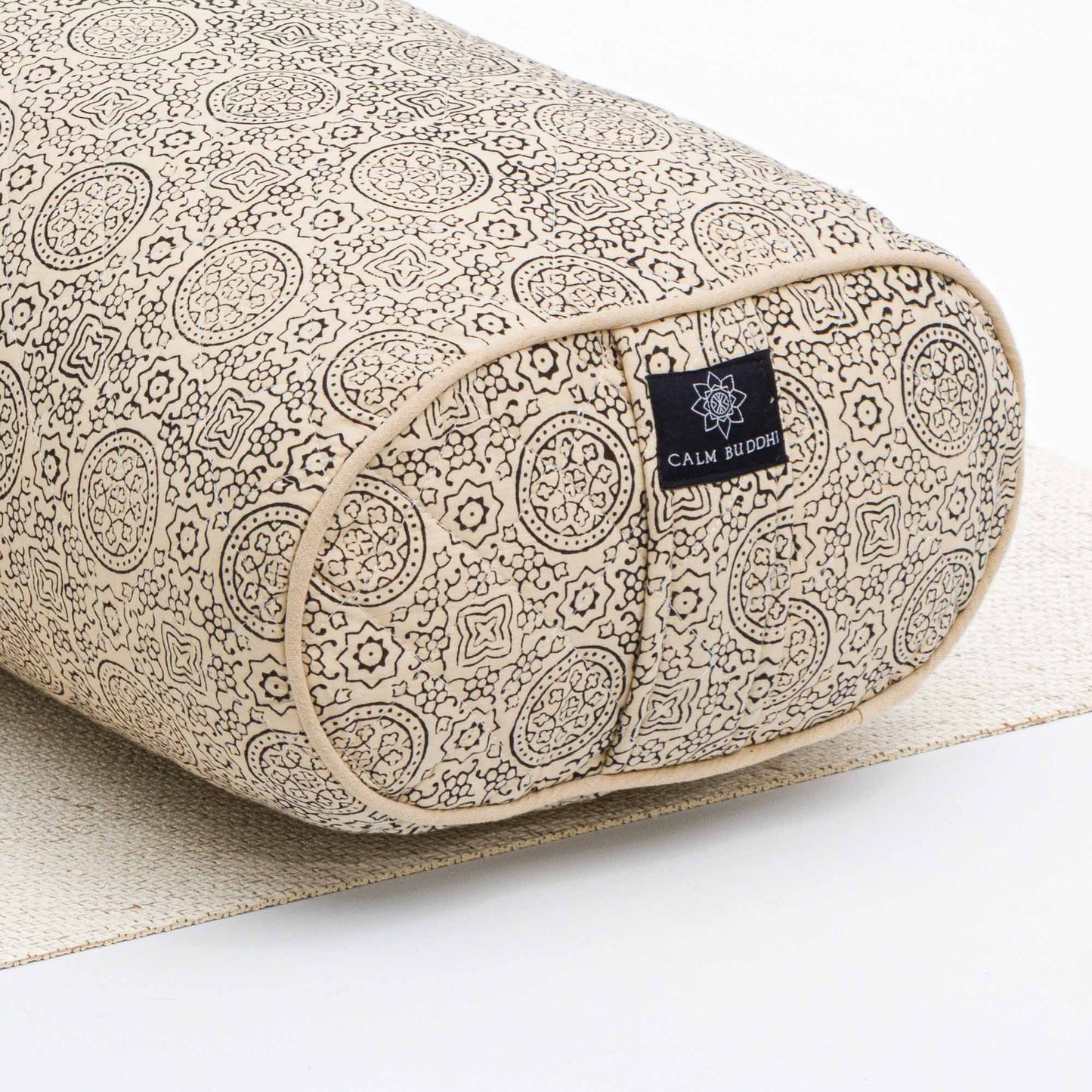 Pure Riyal - Oval Yoga Bolster Block Printed, Oval Bolsters, Pure Riyal -xo