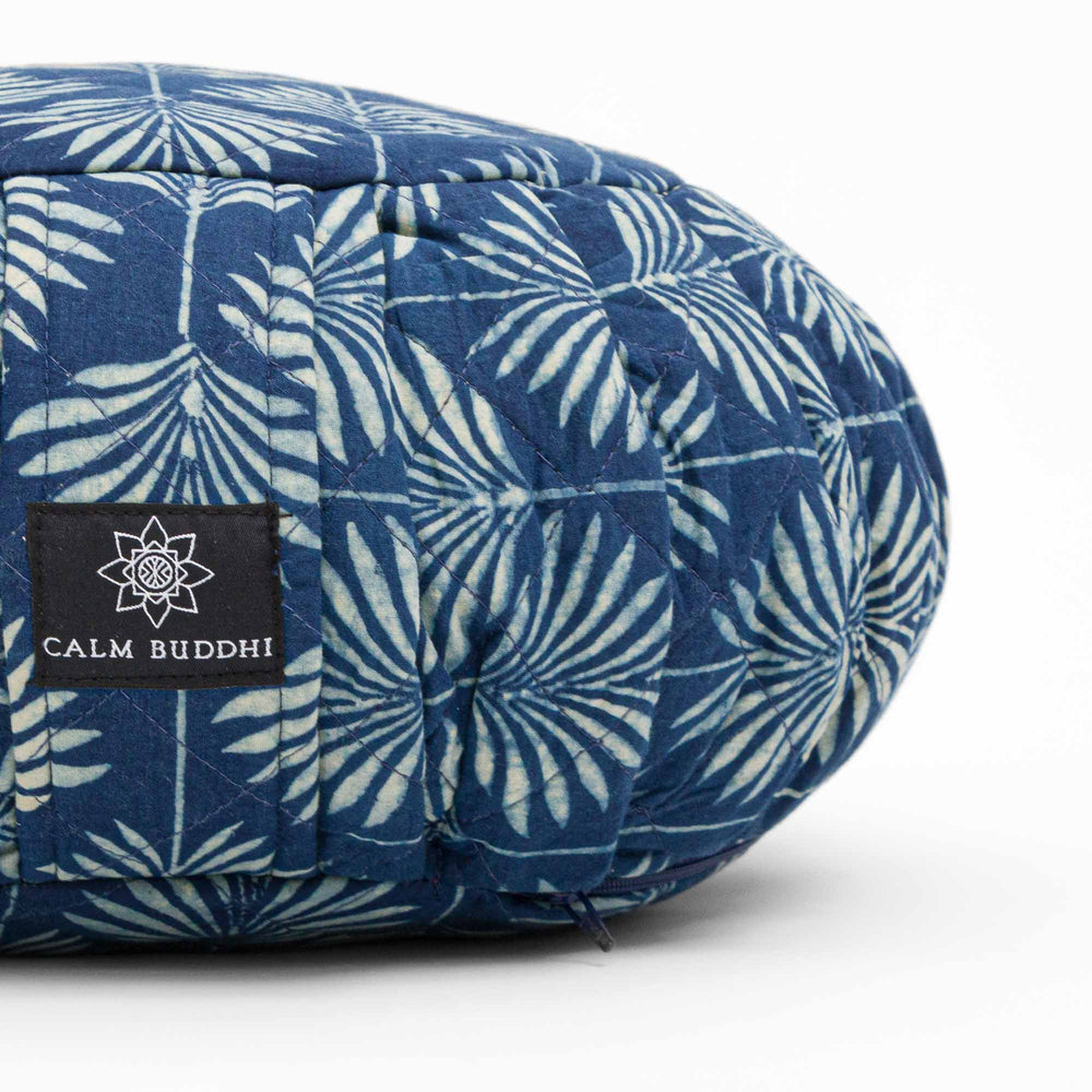 Round Meditation Cushion - Ajrakh palm zafu Block Printed, Zafus -xo