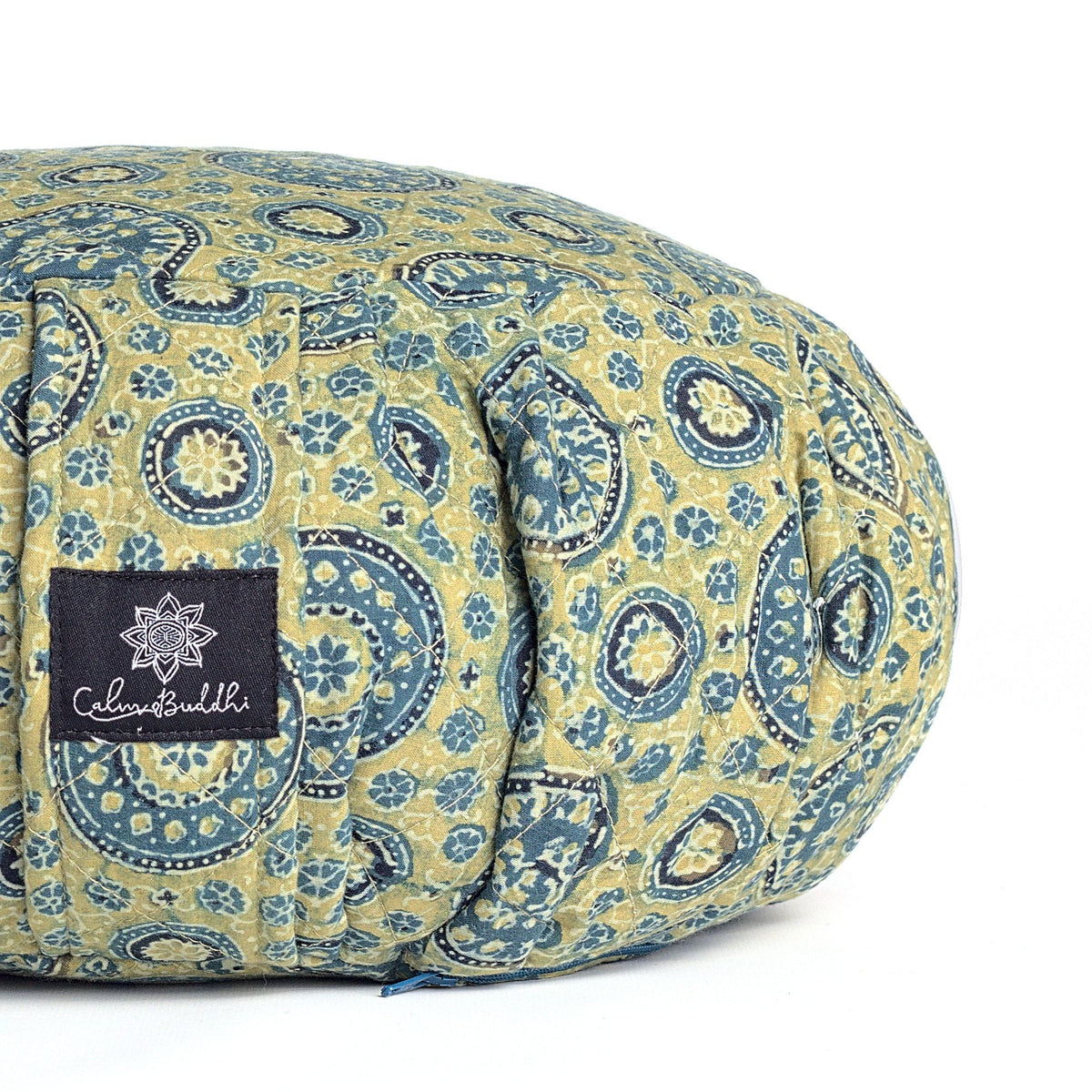 Round Meditation Cushion second- Riyal Ajrakh zafu-Block Printed, Zafus-xo