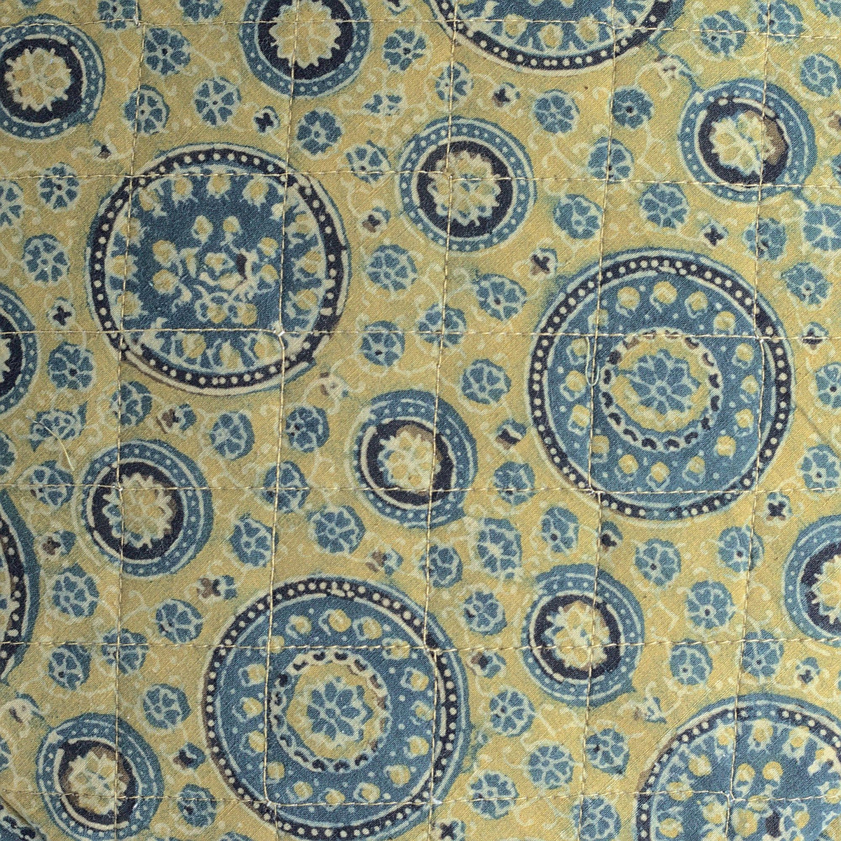 Round Meditation Cushion second- Riyal Ajrakh zafu-Block Printed, Zafus-xo