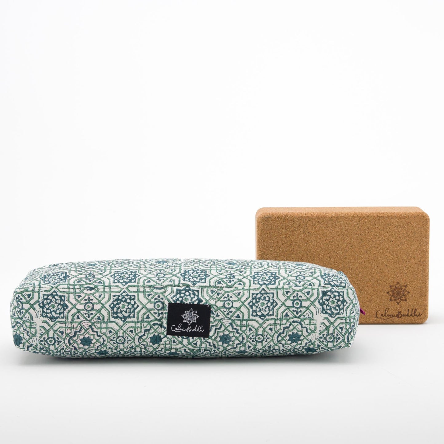 Travel Yoga Bolster - Moroccan Dreams Block Printed, karna, Travel Bolsters -xo