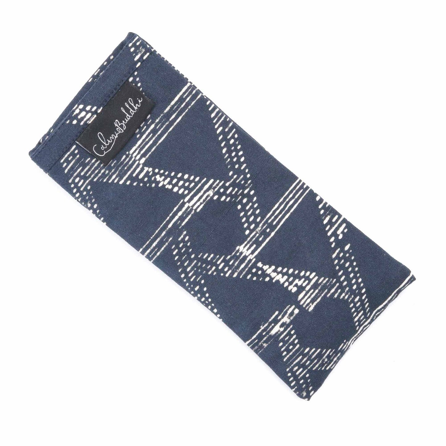Eye Pillow - Deep Sea Blue Triangle Block Printed, Eye Pillows -xo