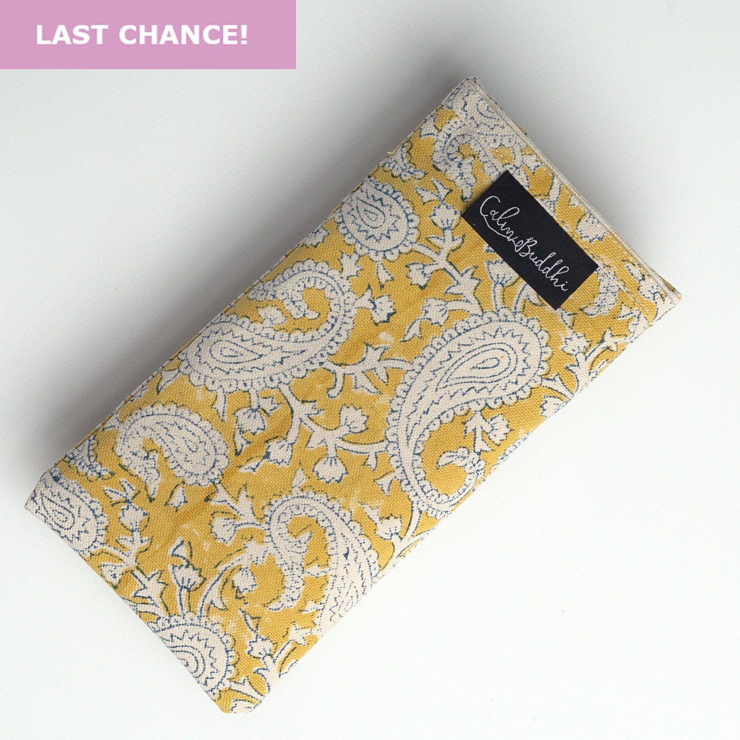 Eye Pillow - Mustard Paisley-Block Printed, Eye Pillows-xo