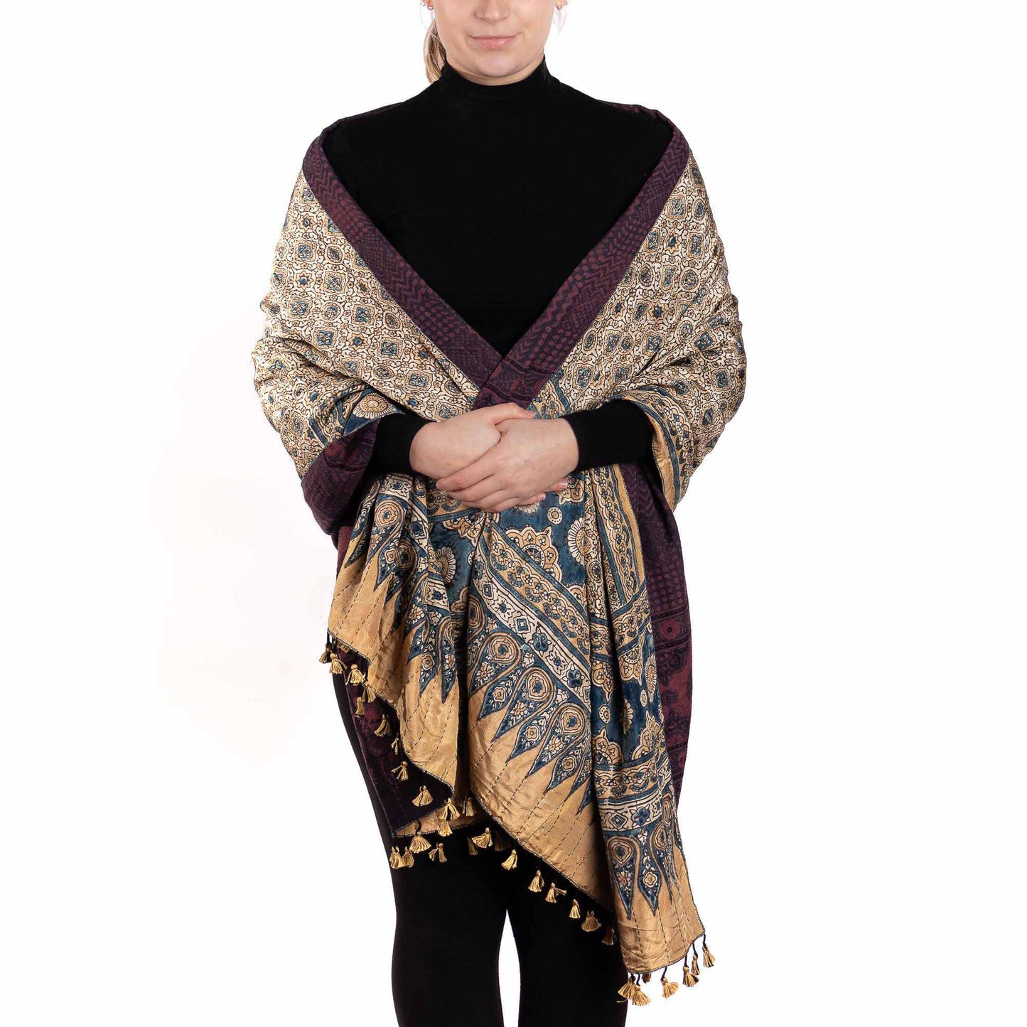 
                  
                    Wild Flame ~ Wool-silk natural dye shawl Gifts, Scarves -xo
                  
                